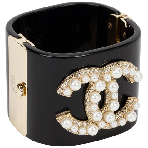 chanel black cuff|Chanel cuffs for sale.